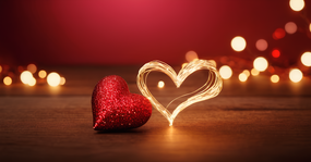 情人节爱心灯饰摄影图片